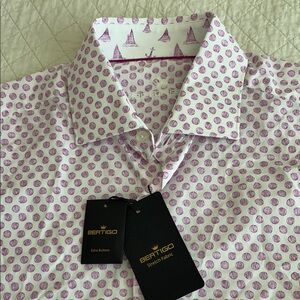 Bertigo Men's Purple Polka Dot Shirt